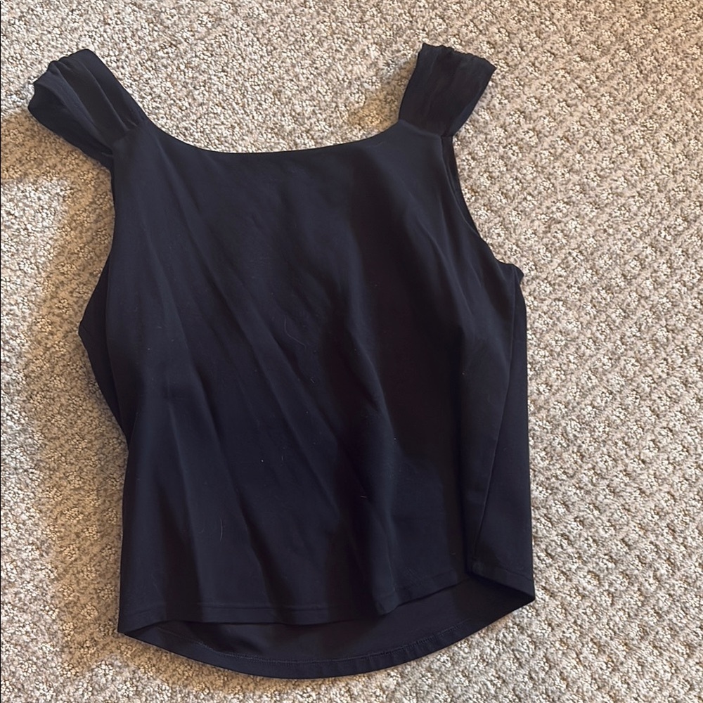 Athleta Black Asymmetrical Fitted Tank Top